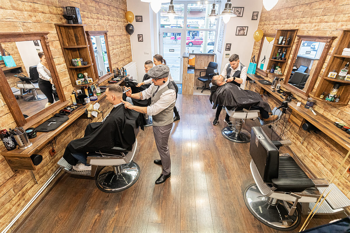 Barbers at work in the shop